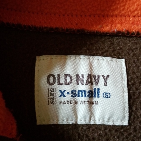 Old Navy boys size 5 brown and orange fleece - Picture 2 of 2